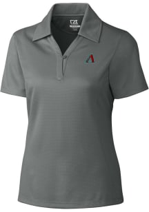Cutter and Buck Arizona Diamondbacks Womens Grey Drytec Genre Short Sleeve Polo Shirt