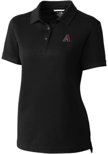 Cutter and Buck Arizona Diamondbacks Womens Black Advantage Short Sleeve Polo Shirt
