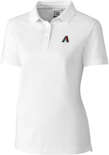 Cutter and Buck Arizona Diamondbacks Womens White Advantage Short Sleeve Polo Shirt