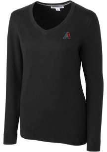 Cutter and Buck Arizona Diamondbacks Womens Black Lakemont Long Sleeve Sweater