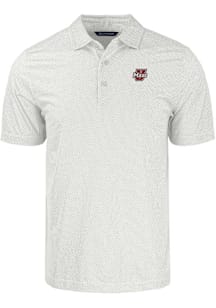Cutter and Buck Massachusetts Minutemen White Pike Symmetry Big and Tall Polo
