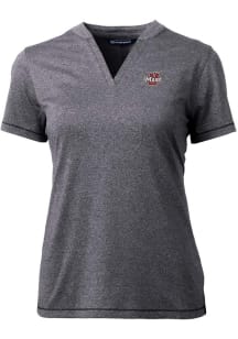 Cutter and Buck Massachusetts Minutemen Womens Charcoal Forge Short Sleeve T-Shirt