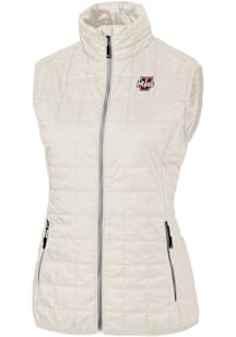 Cutter and Buck Massachusetts Minutemen Womens White Rainier PrimaLoft Vest
