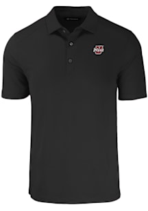 Cutter and Buck Massachusetts Minutemen Mens Black Forge Recycled Short Sleeve Polo