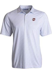 Cutter and Buck Massachusetts Minutemen Mens White Pike Pebble Short Sleeve Polo