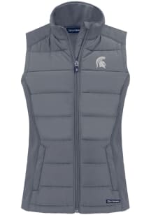Cutter and Buck Michigan State Spartans Womens Grey Evoke Vest