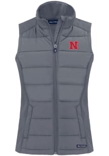 Cutter and Buck Nebraska Cornhuskers Womens Grey Evoke Vest
