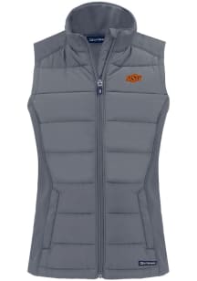 Cutter and Buck Oklahoma State Cowboys Womens Grey Evoke Vest