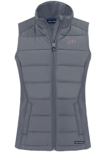 Cutter and Buck TCU Horned Frogs Womens Grey Evoke Vest