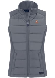Cutter and Buck Virginia Cavaliers Womens Grey Evoke Vest