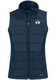 Cutter and Buck BYU Cougars Womens Navy Blue Evoke Vest