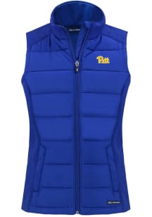 Cutter and Buck Pitt Panthers Womens Blue Evoke Vest