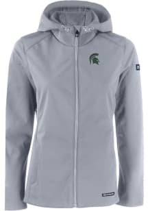 Cutter and Buck Michigan State Spartans Womens Charcoal Evoke Light Weight Jacket
