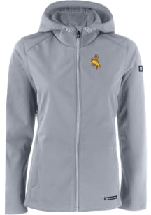 Cutter and Buck Wyoming Cowboys Womens Charcoal Evoke Light Weight Jacket