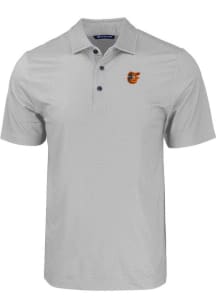 Cutter and Buck Baltimore Orioles Mens Grey Pike Eco Geo Print Short Sleeve Polo