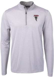 Cutter and Buck Atlanta Falcons Mens Grey HISTORIC Virtue Eco Pique Long Sleeve 1/4 Zip Pullover