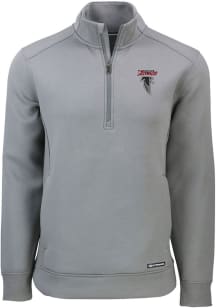 Cutter and Buck Atlanta Falcons Mens Grey HISTORIC Roam Long Sleeve 1/4 Zip Pullover