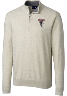 Cutter and Buck Atlanta Falcons Mens Oatmeal HISTORIC Lakemont Long Sleeve 1/4 Zip Pullover