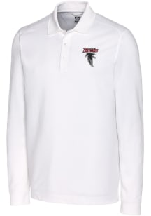 Cutter and Buck Atlanta Falcons Mens White HISTORIC Advantage Long Sleeve Polo Shirt