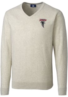 Cutter and Buck Atlanta Falcons Mens Oatmeal HISTORIC Lakemont Long Sleeve Sweater