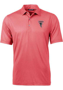 Cutter and Buck Atlanta Falcons Mens Red Historic Pike Banner Short Sleeve Polo