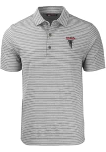 Cutter and Buck Atlanta Falcons Mens Grey HISTORIC Forge Heather Stripe Short Sleeve Polo