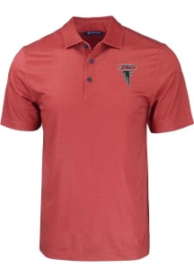 Cutter and Buck Atlanta Falcons Mens Red HISTORIC Pike Eco Geo Print Short Sleeve Polo