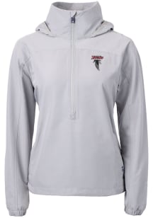 Cutter and Buck Atlanta Falcons Womens Grey HISTORIC Charter Eco Long Sleeve Pullover