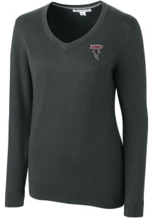 Cutter and Buck Atlanta Falcons Womens Charcoal HISTORIC Lakemont Long Sleeve Sweater