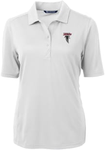 Cutter and Buck Atlanta Falcons Womens White HISTORIC Virtue Eco Pique Short Sleeve Polo Shirt