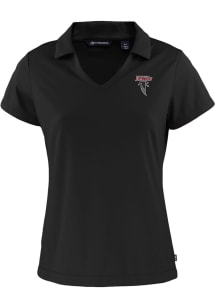 Cutter and Buck Atlanta Falcons Womens Black HISTORIC Daybreak V Neck Short Sleeve Polo Shirt