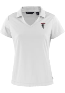 Cutter and Buck Atlanta Falcons Womens White HISTORIC Daybreak V Neck Short Sleeve Polo Shirt