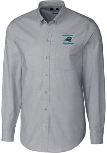 Cutter and Buck Carolina Panthers Mens Charcoal HISTORIC Stretch Oxford Big and Tall Dress Shirt