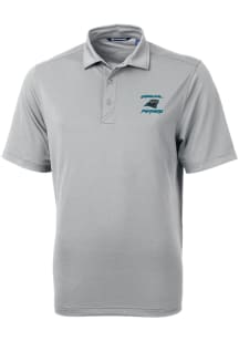 Cutter and Buck Carolina Panthers Grey HISTORIC Virtue Eco Pique Big and Tall Polo