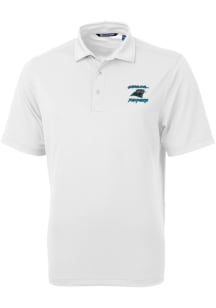 Cutter and Buck Carolina Panthers White HISTORIC Virtue Eco Pique Big and Tall Polo