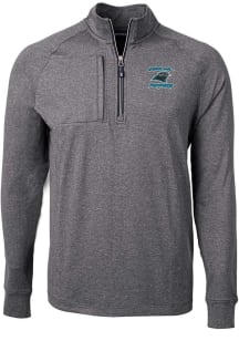 Cutter and Buck Carolina Panthers Mens Black HISTORIC Adapt Eco Long Sleeve 1/4 Zip Pullover