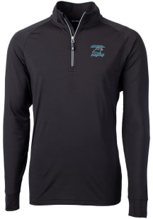 Cutter and Buck Carolina Panthers Mens Black HISTORIC Adapt Eco Long Sleeve 1/4 Zip Pullover