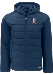 Cutter and Buck Boston Red Sox Mens Navy Blue Evoke Hood Big and Tall Lined Jacket