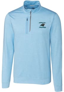 Cutter and Buck Carolina Panthers Mens Light Blue HISTORIC Stealth Long Sleeve 1/4 Zip Pullover