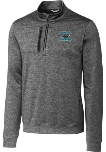 Cutter and Buck Carolina Panthers Mens Grey HISTORIC Stealth Long Sleeve 1/4 Zip Pullover