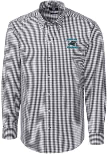Cutter and Buck Carolina Panthers Mens Charcoal HISTORIC Easy Care Long Sleeve Dress Shirt