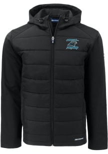 Cutter and Buck Carolina Panthers Mens Black HISTORIC Evoke Hood Heavyweight Jacket