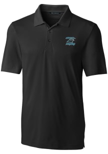 Cutter and Buck Carolina Panthers Mens Black HISTORIC Forge Short Sleeve Polo