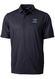 Cutter and Buck Carolina Panthers Mens Black Historic Pike Double Dot Short Sleeve Polo