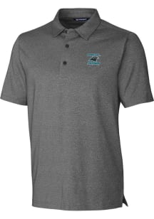 Cutter and Buck Carolina Panthers Mens Charcoal HISTORIC Forge Short Sleeve Polo