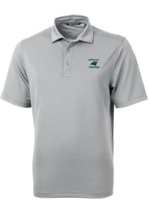 Cutter and Buck Carolina Panthers Mens Grey HISTORIC Virtue Eco Pique Short Sleeve Polo