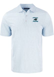 Cutter and Buck Carolina Panthers Mens White HISTORIC Pike Symmetry Short Sleeve Polo
