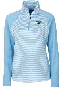 Cutter and Buck Carolina Panthers Womens Light Blue HISTORIC Forge 1/4 Zip Pullover