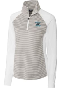 Cutter and Buck Carolina Panthers Womens White HISTORIC Forge 1/4 Zip Pullover