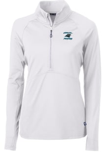 Cutter and Buck Carolina Panthers Womens White HISTORIC Adapt Eco 1/4 Zip Pullover